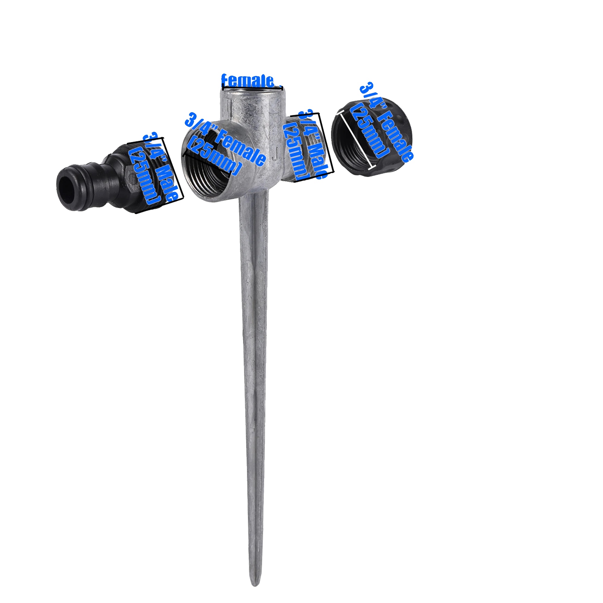 Drehbarer Sprinkler Mit Rocker, Robuste Konstruktion, Einstellbarer Sprühwinkel, Halter