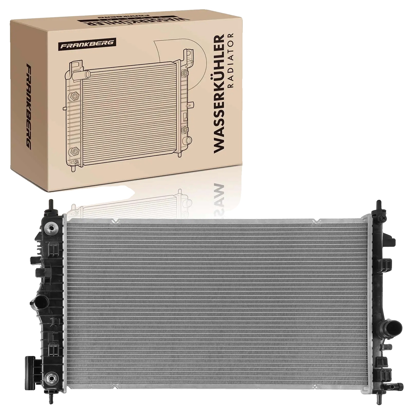 Motor-kühler, Aluminium-konstruktion, Nettodimensionen 378x680x26 Mm, Einlassdurchmesser 34 Mm, Auslassdurchmesser 38,5 Mm, Kompatibilität Mit
