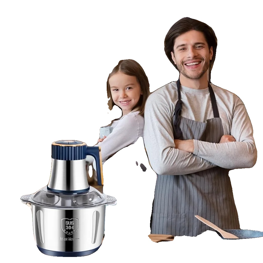 Elektrischer Zerkleinerer, 5l Kapazität, 500 Watt Leistung, Silber