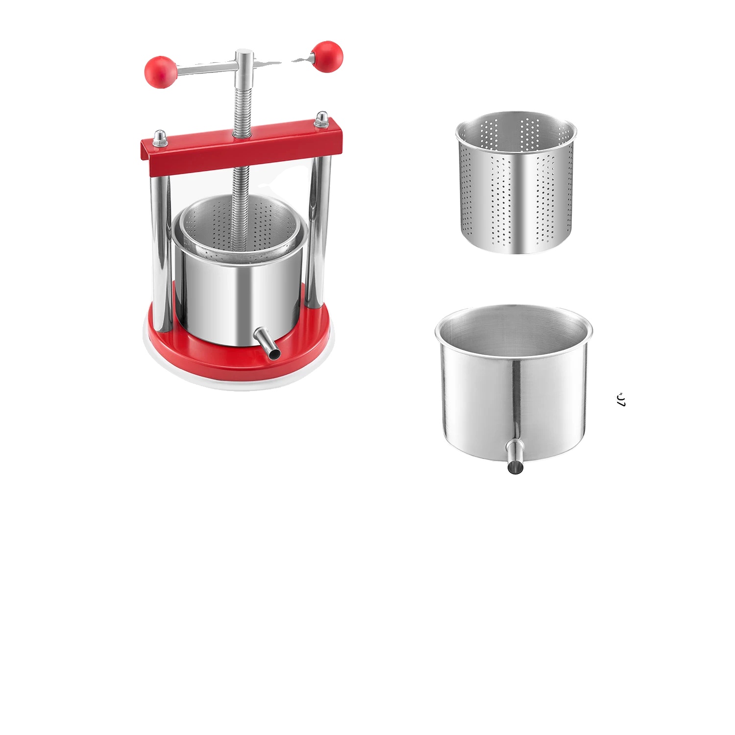 Obstweinpresse, Effiziente Saftgewinnung, Benutzerfreundliches Design, 1.65l
