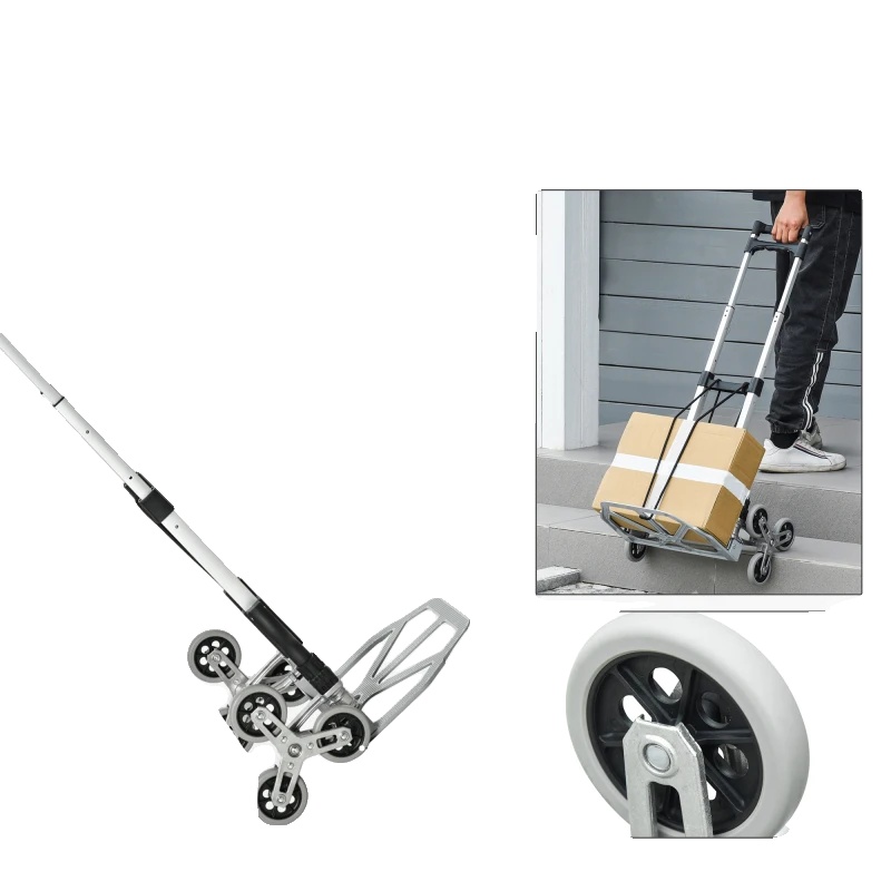 Handwagen, Aluminium-material, 3 Räder, Bis Zu 70 Kg Tragfähigkeit, Faltbares Design, Höhenverstellbarer Griff