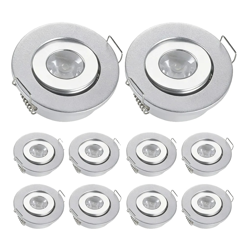 Downlight, Mini-einbau-design, Warmweißes Led, Silberner Körper, Warmweiß 3000k-a, 3w-a