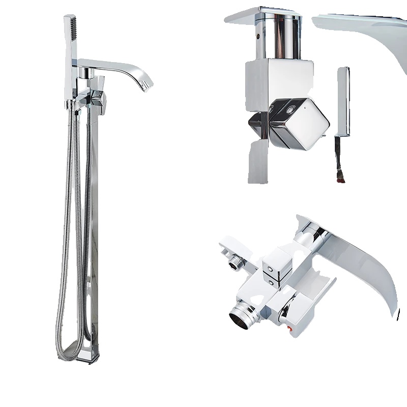 Badewannen-duscharmatur, Freistehendes Design, Wasserfallauslauf, Duscharmatur C