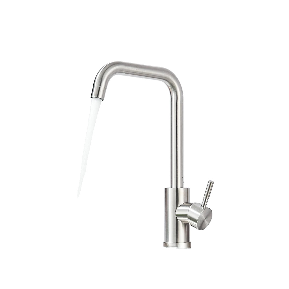 Küchenarmatur, 360° Schwenkbarer Auslauf, Einhebel-design, Bürstetes Nickel, G1/2