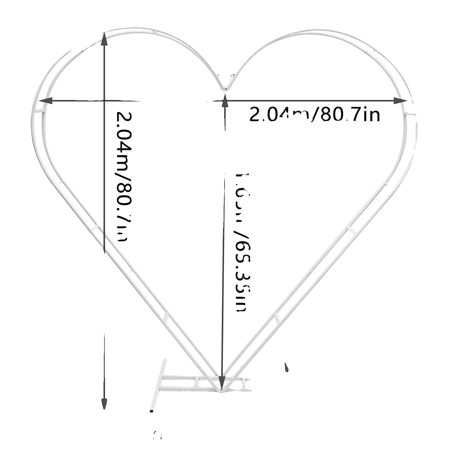 Hochzeitsbogen, Herzform, Langlebige Stahlkonstruktion, Wie Angezeigt, 6.7ft