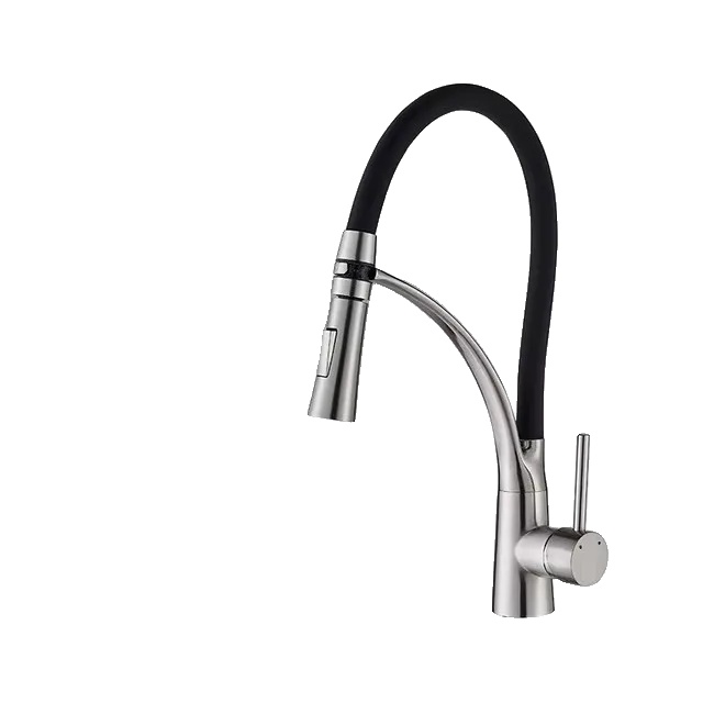 Küchenarmatur, Ausziehbare Sprühdüse, Einhebel, Bürstetes Nickel