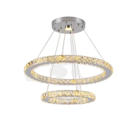 Kronleuchter, Led-beleuchtung, Elegantes Design, 2ringe D50xd30cm-a, Veränderbar-c