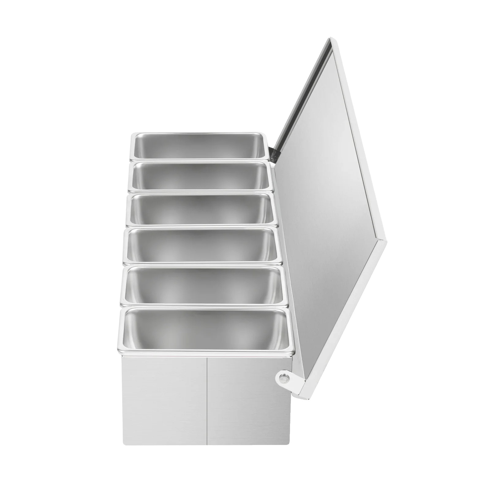 Gewürzorganizer, Edelstahl, Luftdichter Klappdeckel, Silber