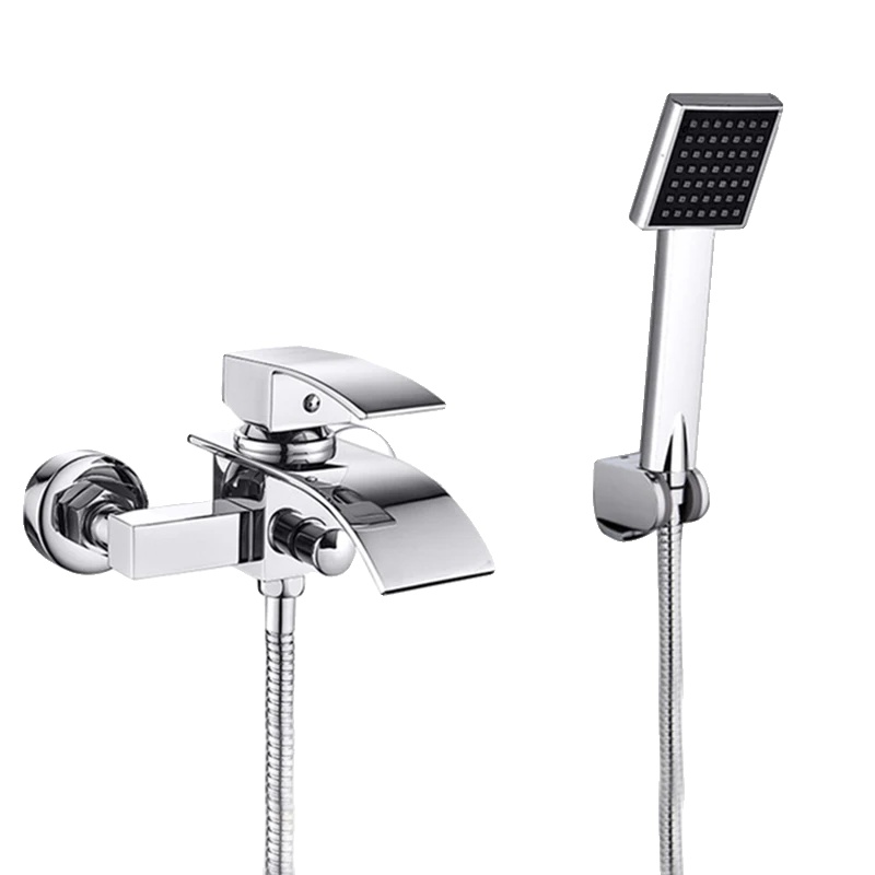 Badewannenarmatur, Wandmontage, Handbrause-funktion, Chrom