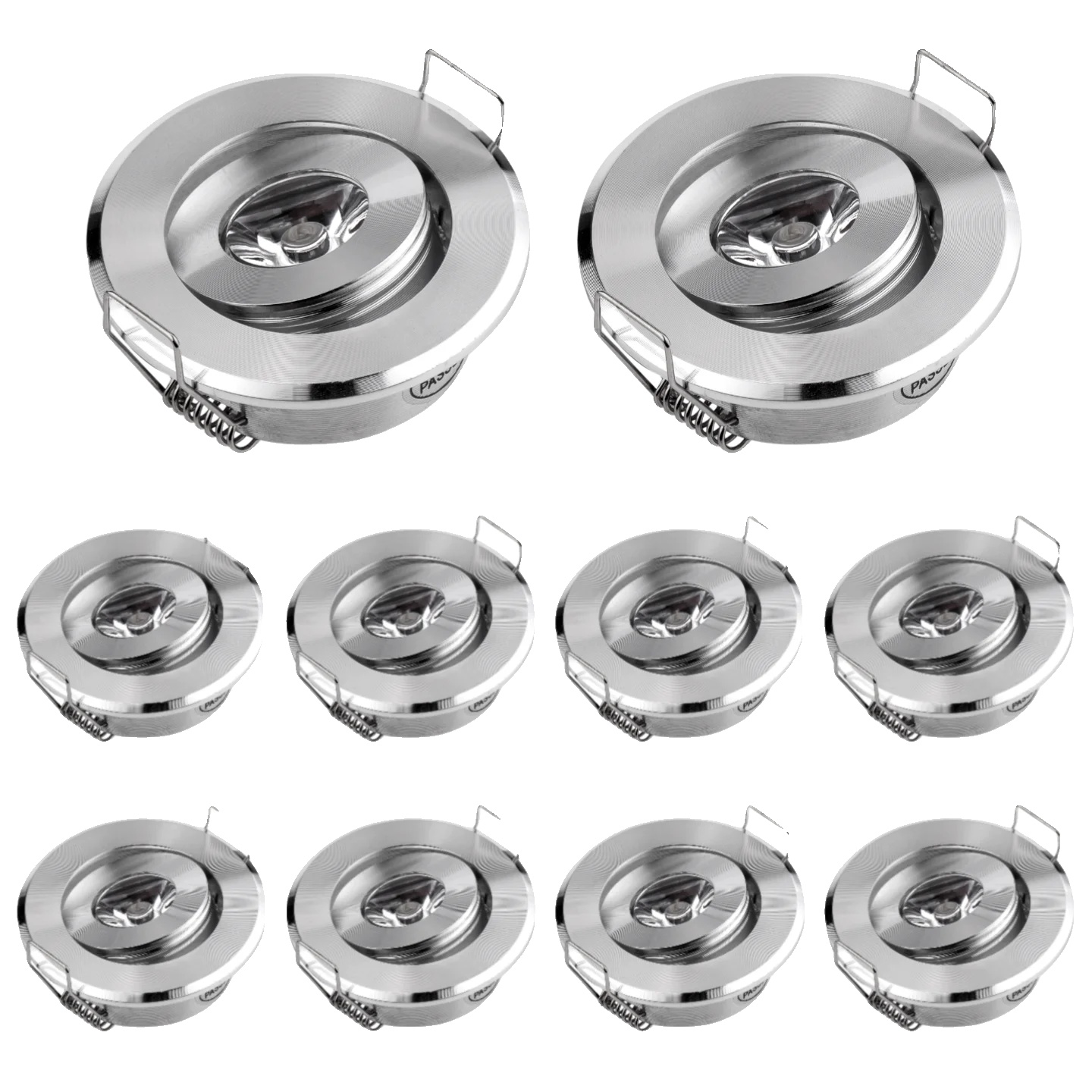 Spotlight, 3w Led, Verstellbare Richtung, 10pcs Chrom, 3w 3000k-c