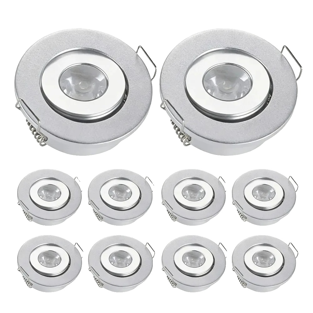 Mini-downlight, Dimmbar, Energieeffizient, Silber 10pcs, 3w Weißes Licht 6000k