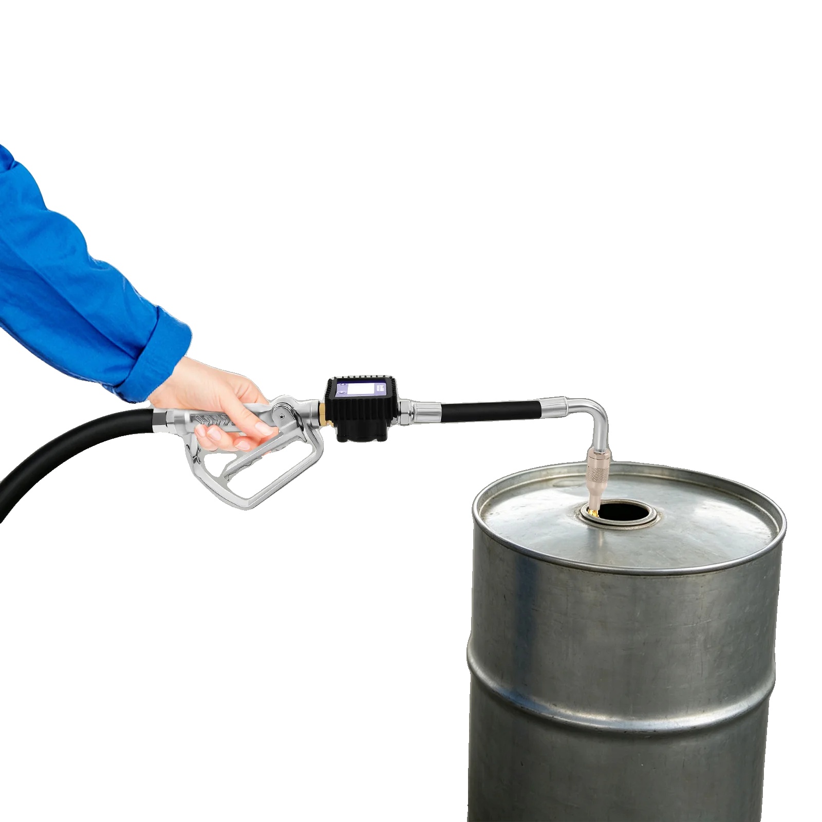 Ölfluidspenderpistole, Arbeitsdruck 45 Bar, Abmessungen 58 X 15 Cm, Messgenauigkeit ± 0,3 %, Geeignet Für Motoröl, Fünfstellige Lcd-anzeige