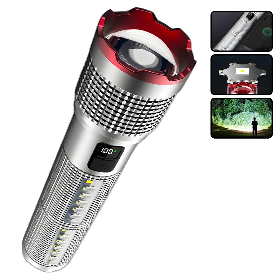 Taschenlampe, Leistungsstarker Led, Wasserdichtes Design, 1pcs