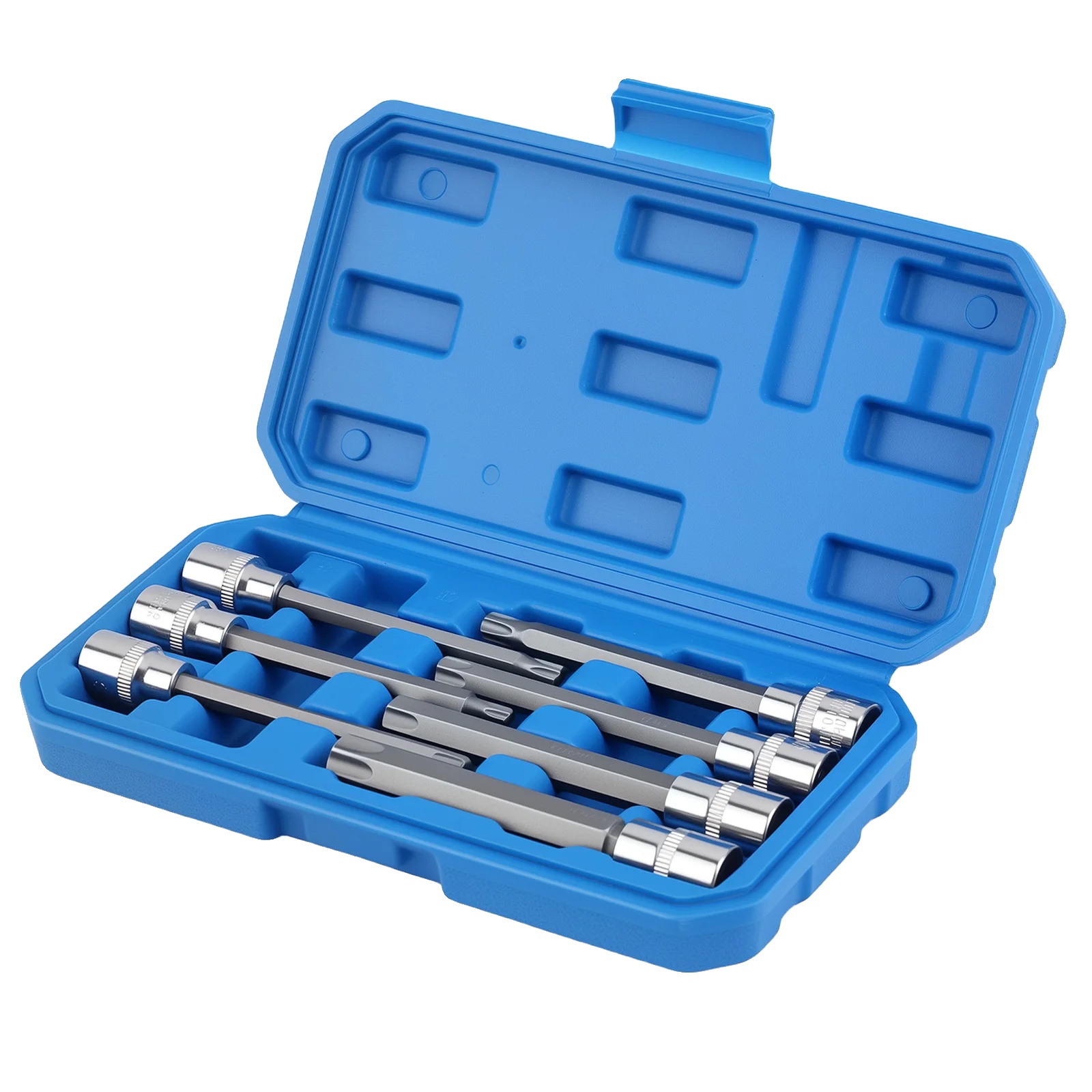 Steckschlüsselsatz, 3/8 Zoll Antrieb, 110 Mm Länge, 8 Steckschlüsselgrößen (t25-t60), Crv-stahlmaterial, Langstreckendesign