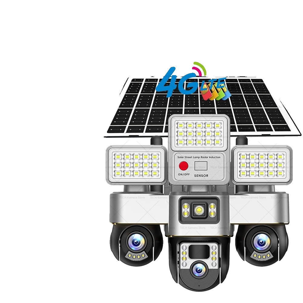 Solar-sicherheitskamera, 15w Solarpanel, Zeitgesteuertes Straßenlicht, Fügen Sie Eine 64gb Tf-karte Hinzu