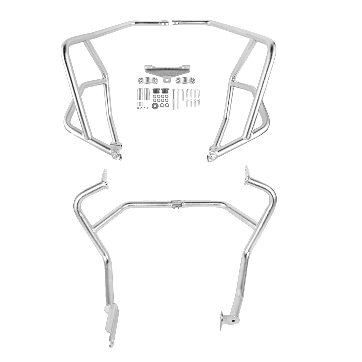 Crash Bars Set, Motorstoßstangen-schutz, Rahmen-schutz, 1 Set Silber