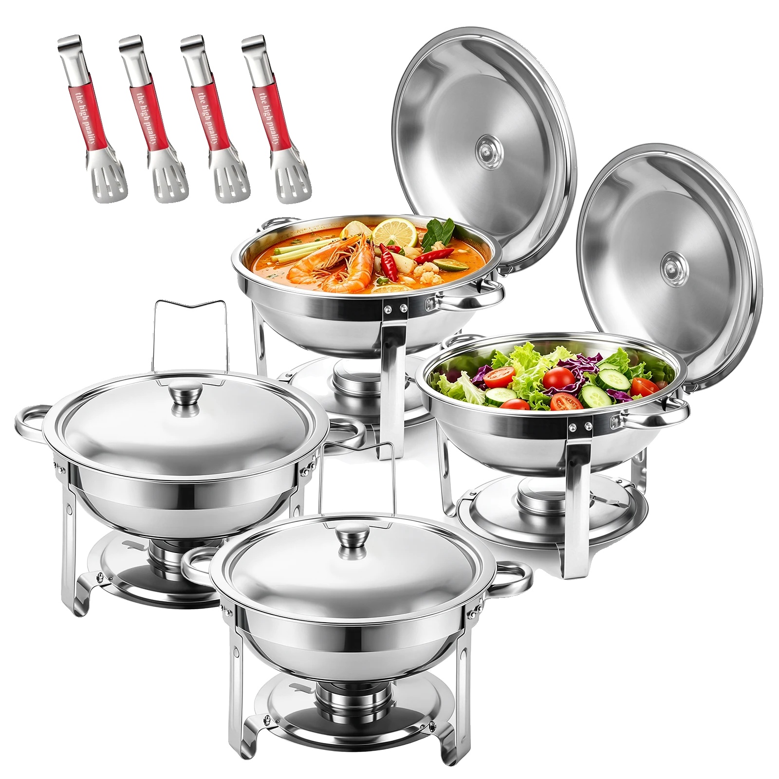Chafing-dish-set, Minimale Montage, Elegantes Design, 4pcs Silber, 4.5l-c