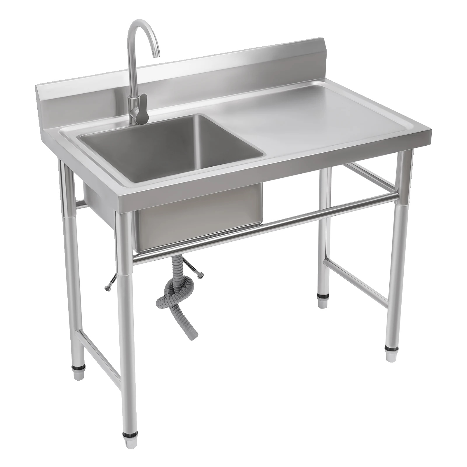 Spüle, Edelstahl, Einzelbecken, Silber