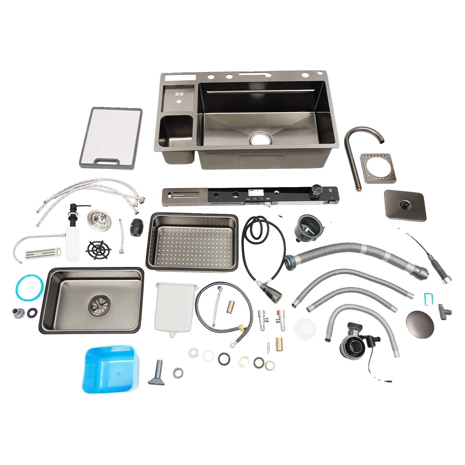 Küchenspülen-set, 304 Edelstahl, Interne Spülengröße 23,0314,968,66 Zoll, Gesamtabmessung 32,2818,99,06 Zoll, Längen Des Becherwaschers 7,28 Zoll,