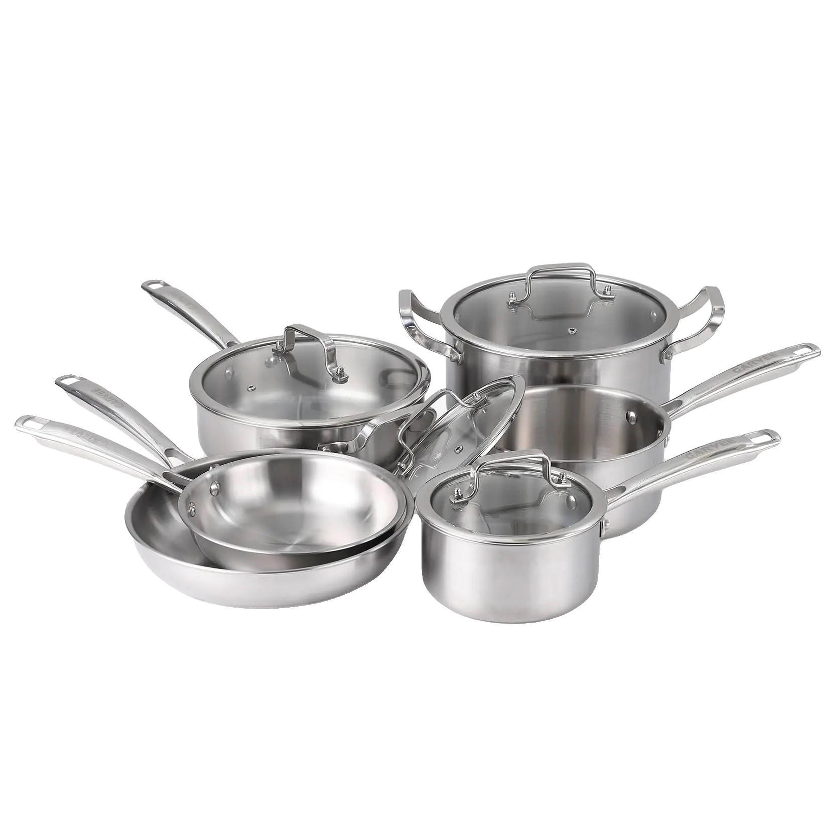 Kochgeschirrset, Dreilagiger Edelstahl, Vielseitig Für Alle Kochfelder, 10pcs