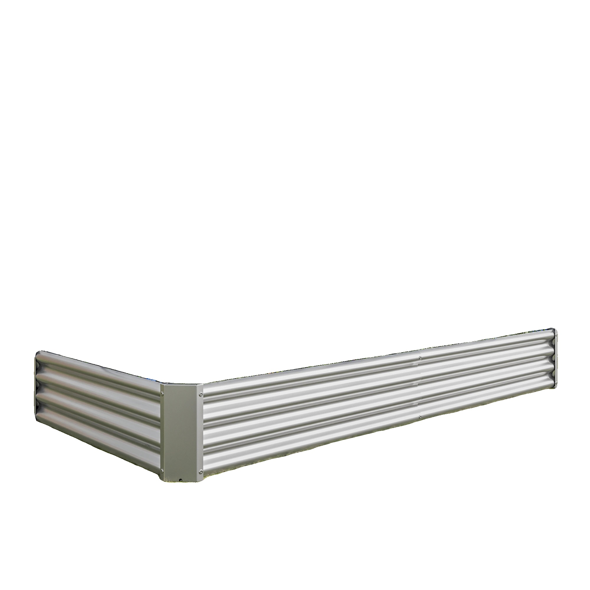 Hochbeet, Verzinkter Stahl, Bodenloses Design, Silber