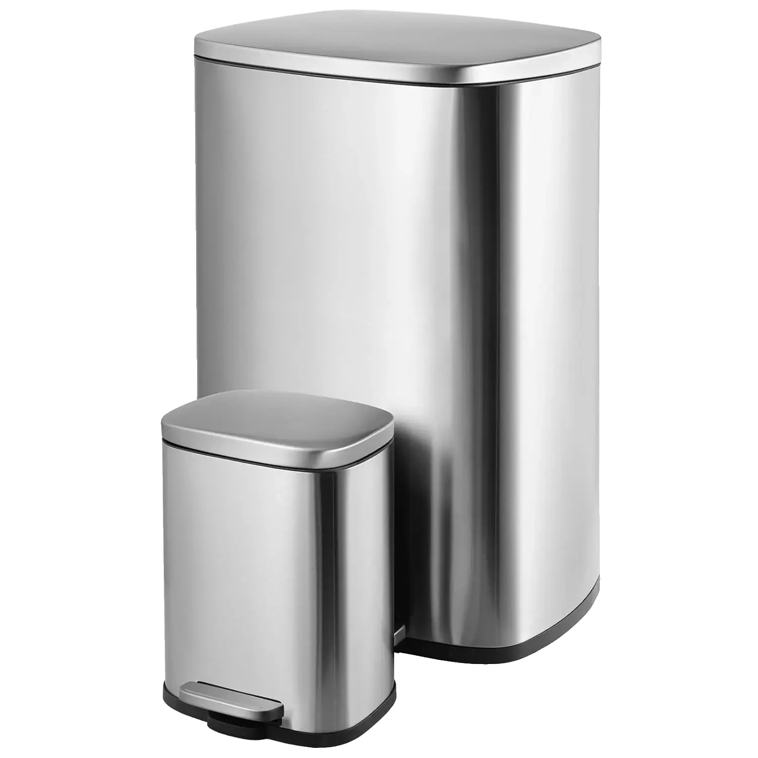 Küchenmüllbehälter, Fußpedalbetrieb, Schmutzabweisendes Design, Silber, 50l 5l