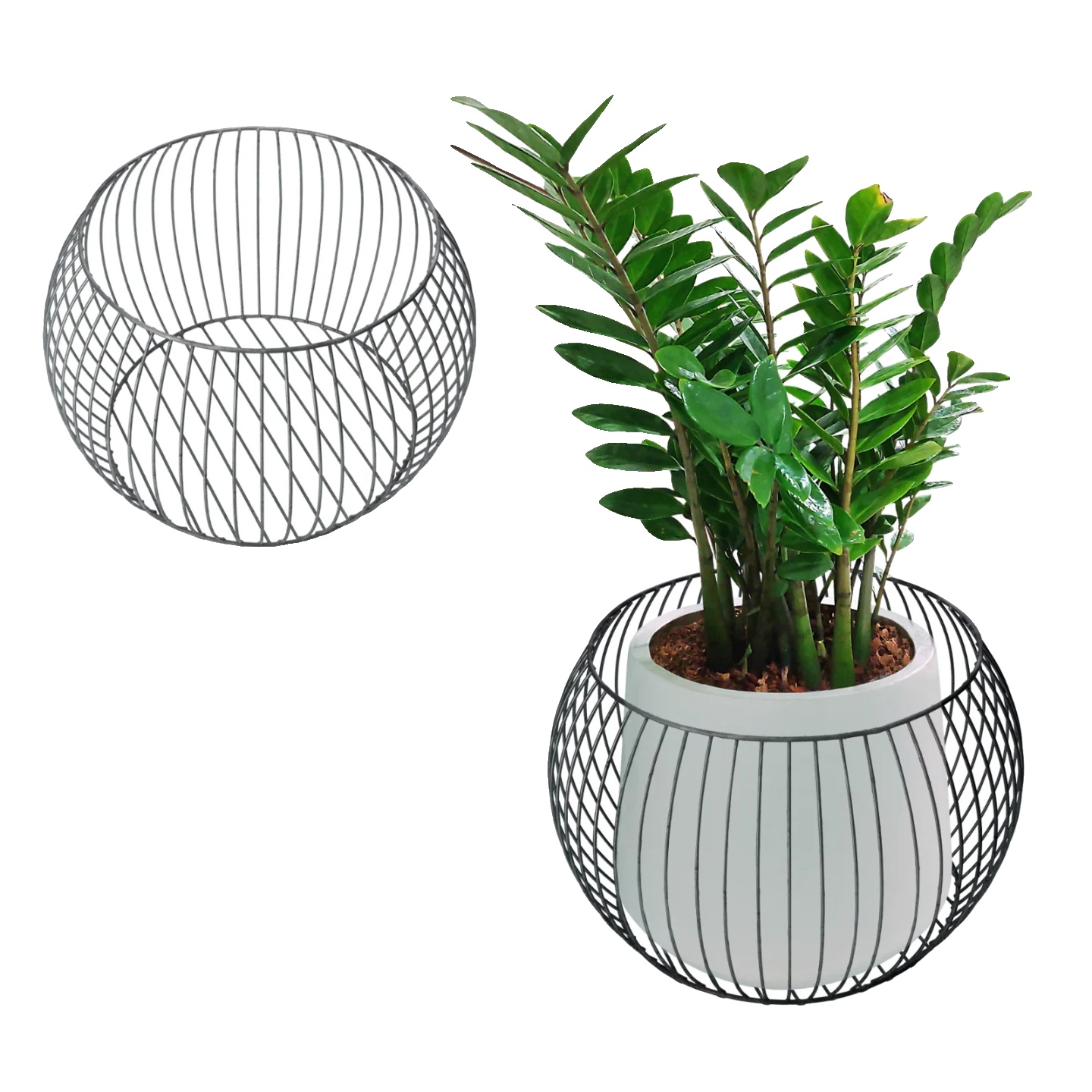 Garten Gabione, Verzinkter Stahl, Vielseitige Pflanzlösung, Silber