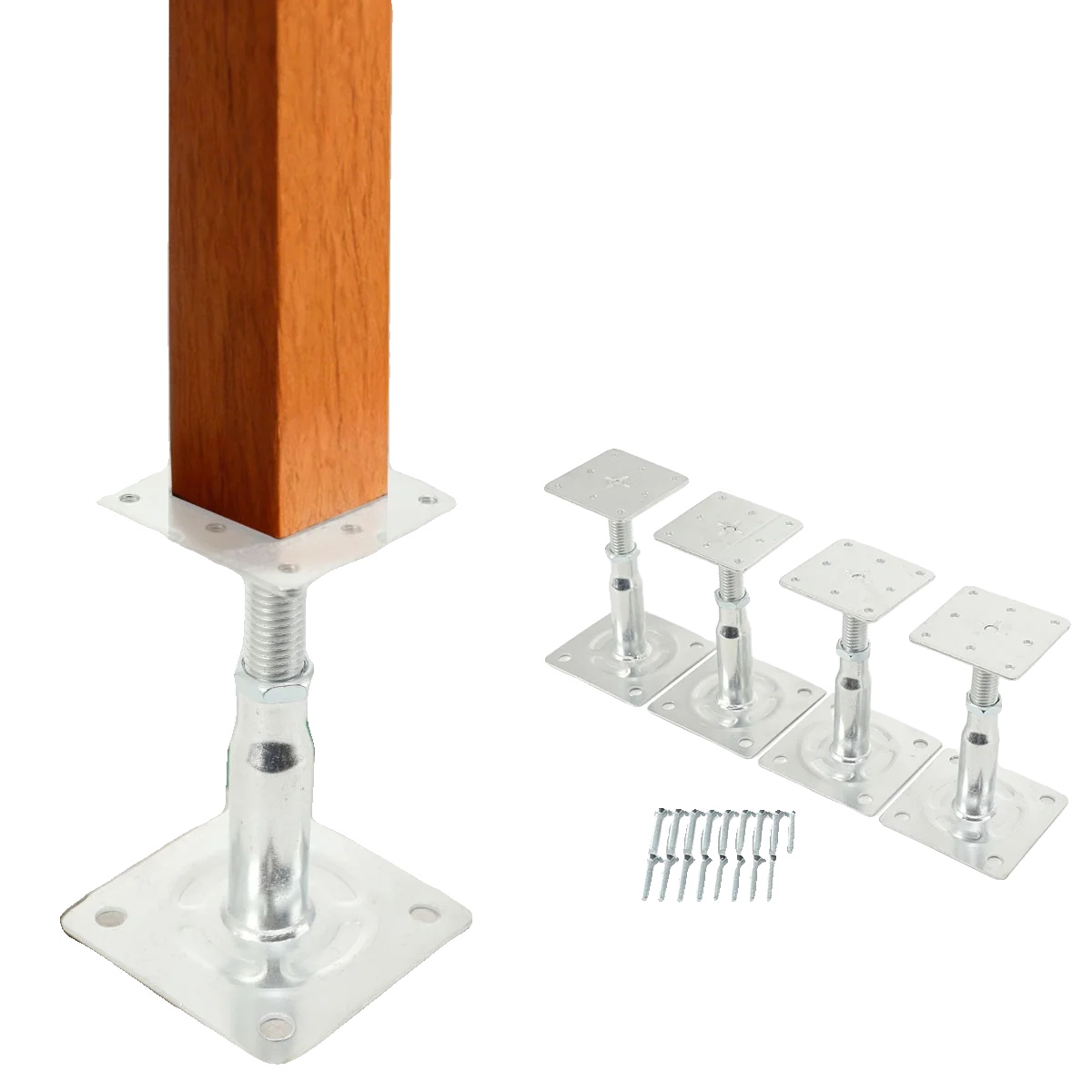 Bodenstützhalterung, Legierter Stahl, Höhenverstellbar 10-15 Cm, Geeignet Für Zaunpfosten, Robustes Design, Vielseitige Anwendung