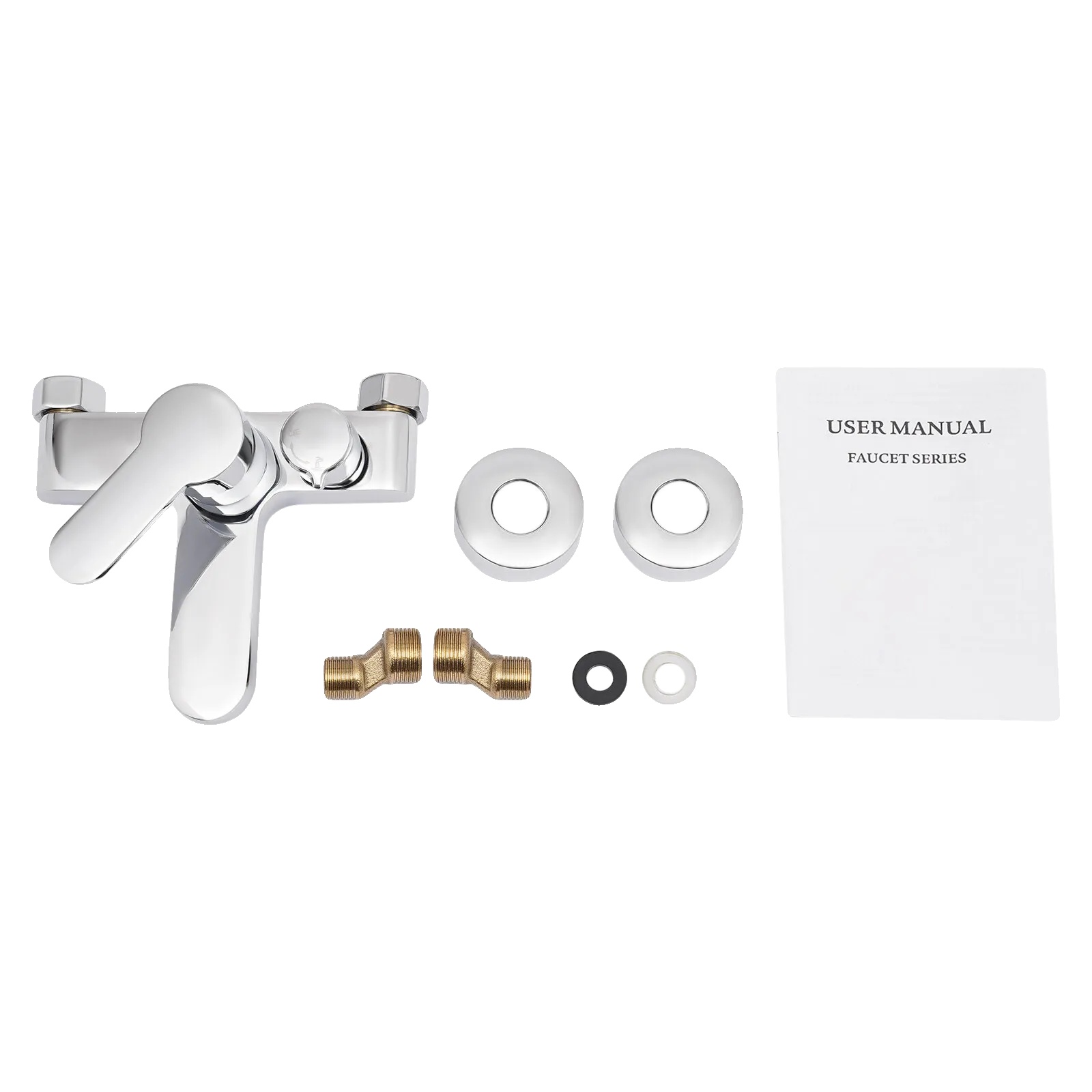 Badewannenarmatur, Wandmontage, Langlebige Messingkonstruktion, Silber
