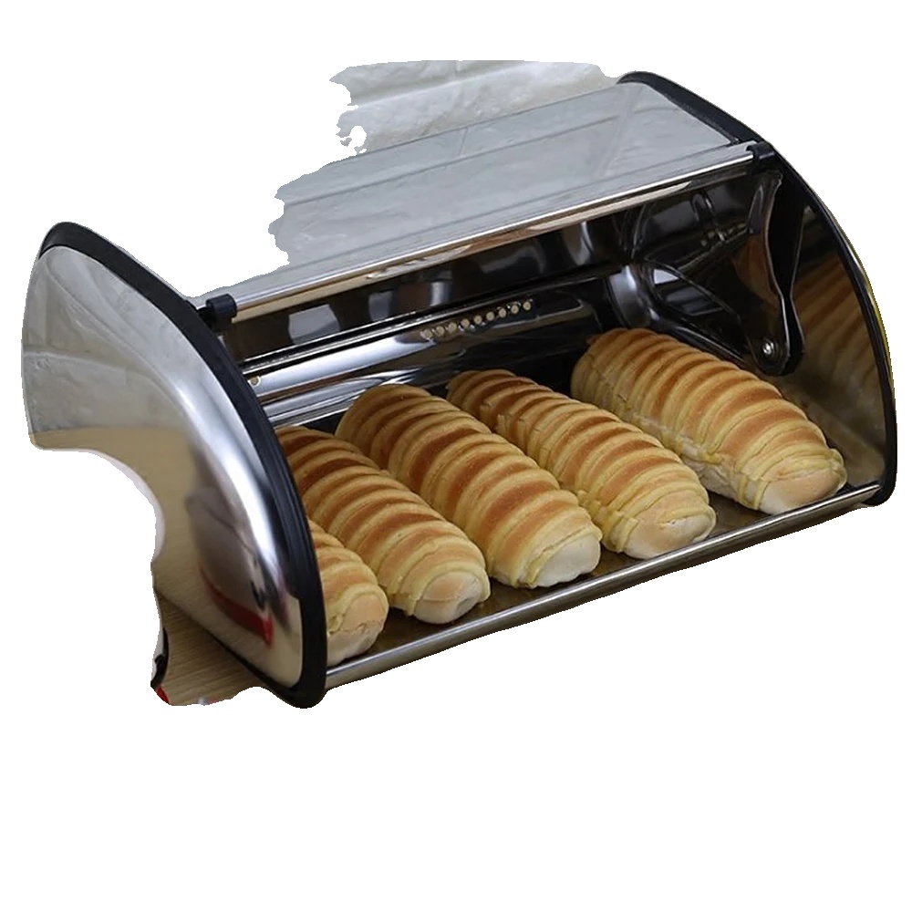 Brotbox, Edelstahl, 44 Cm X 27 Cm X 18 Cm, Gewicht 0,9 Kg, Silber, Schiebedeksel