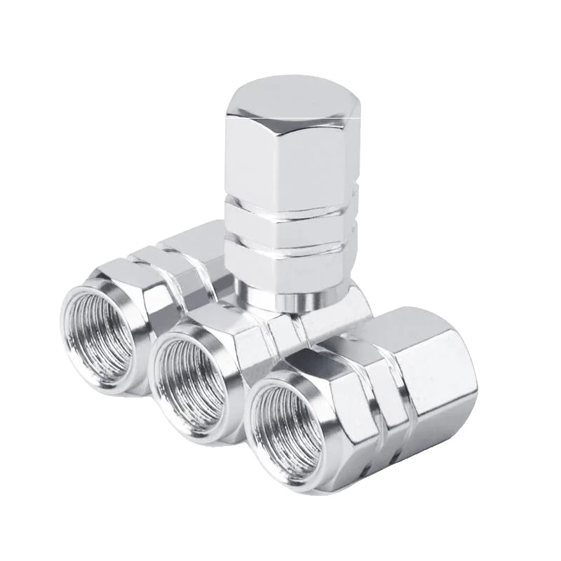 Ventilkappen, Aluminiumlegierung, Wasserdicht Und Staubdicht Design, Silber 4 Stück
