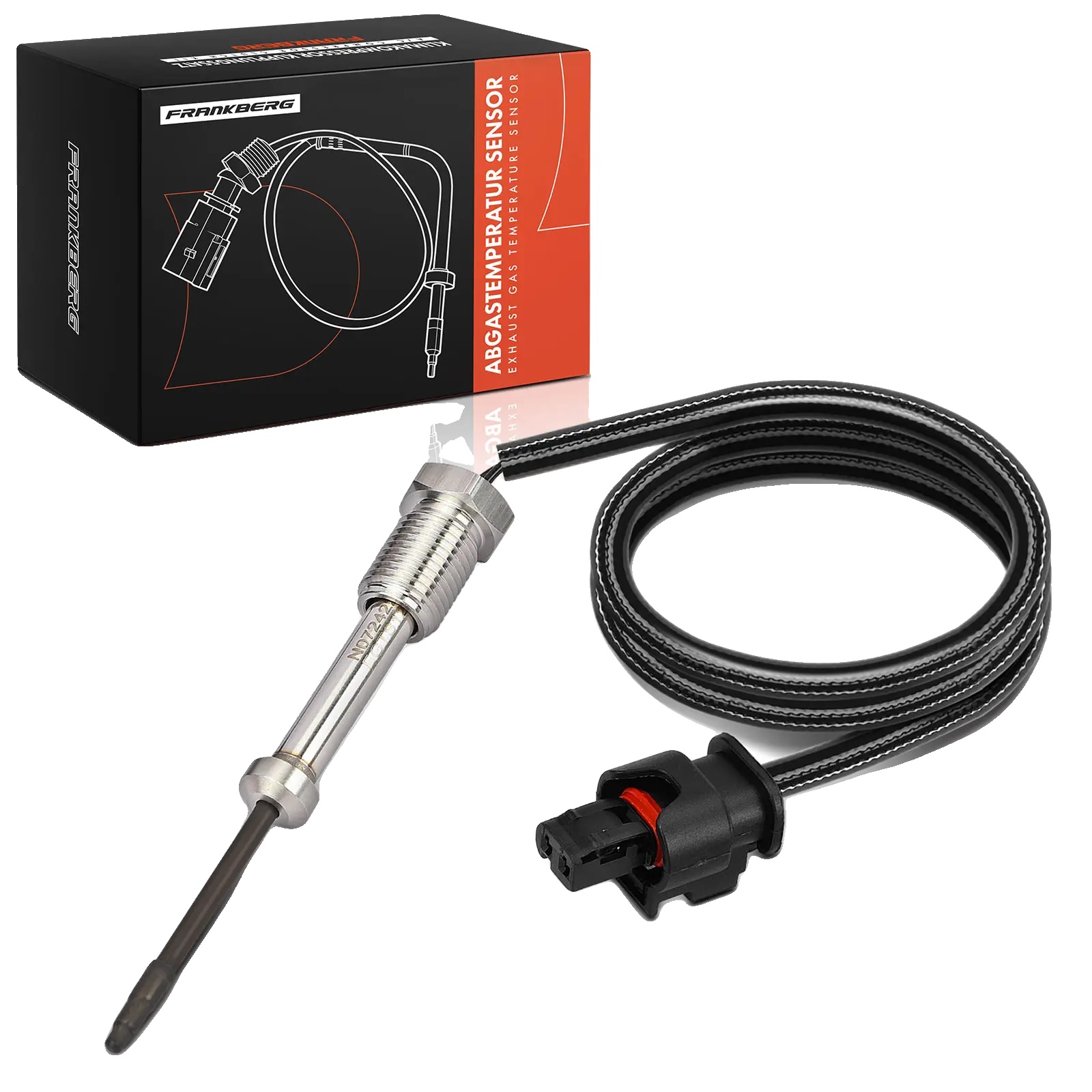 Temperatursensor, Ntc-sensortyp, Kabellänge 820 Mm, Gewindegröße M12x1,25, 2 Anschlusskontakte, Ovales Anschlussgehäuse