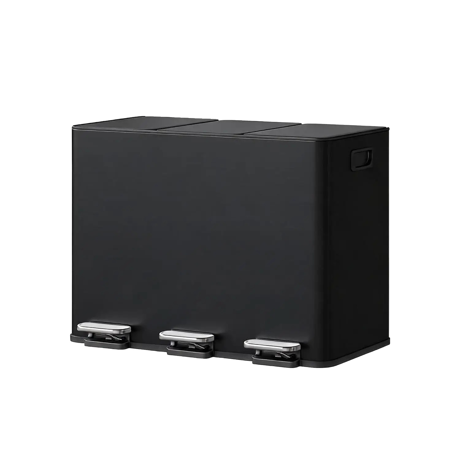 Recyclingbehälter, 3 Fächer, Hands-free-betrieb, Schwarz