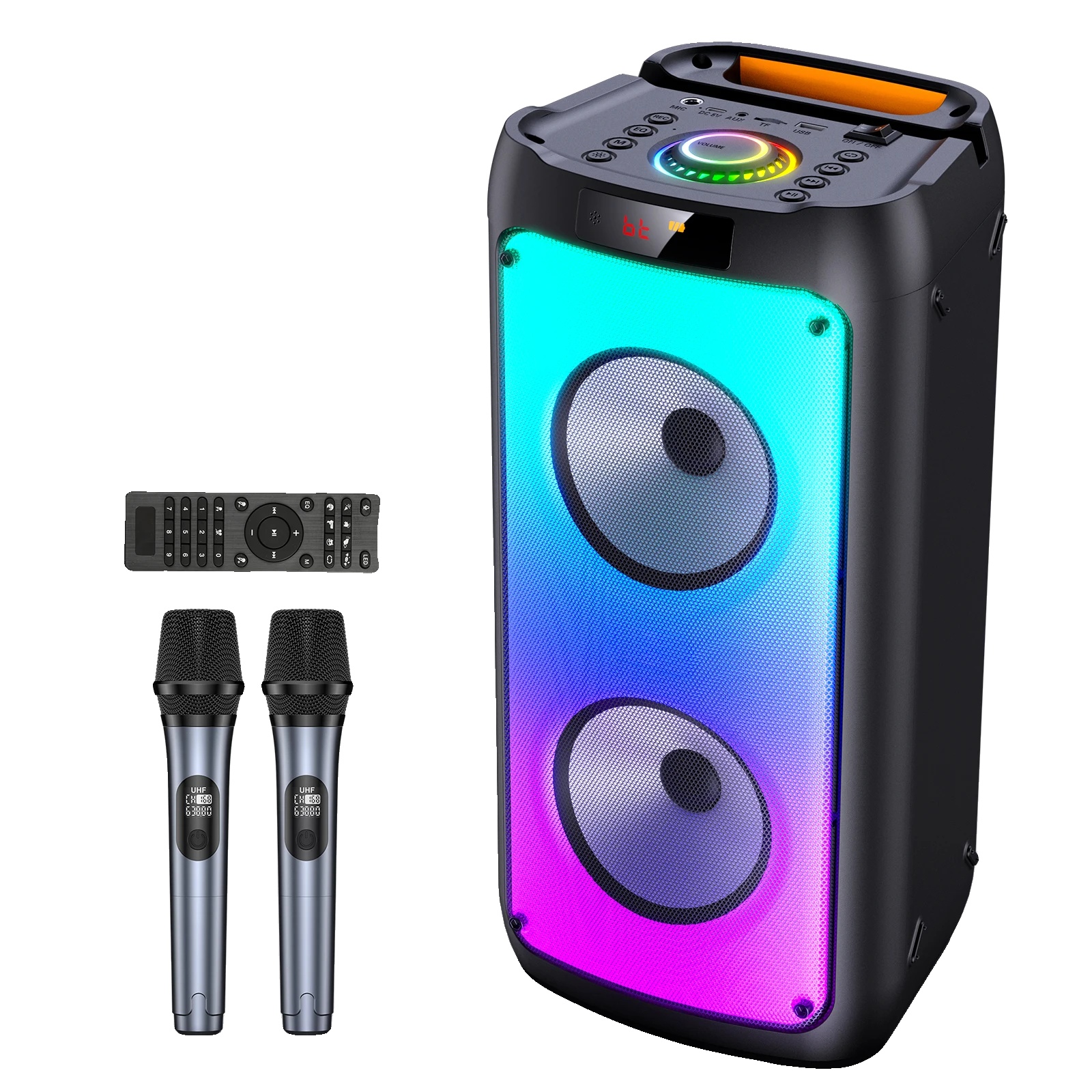 Bluetooth-lautsprecher, Karaoke-maschine, Led-partylicht, Silber