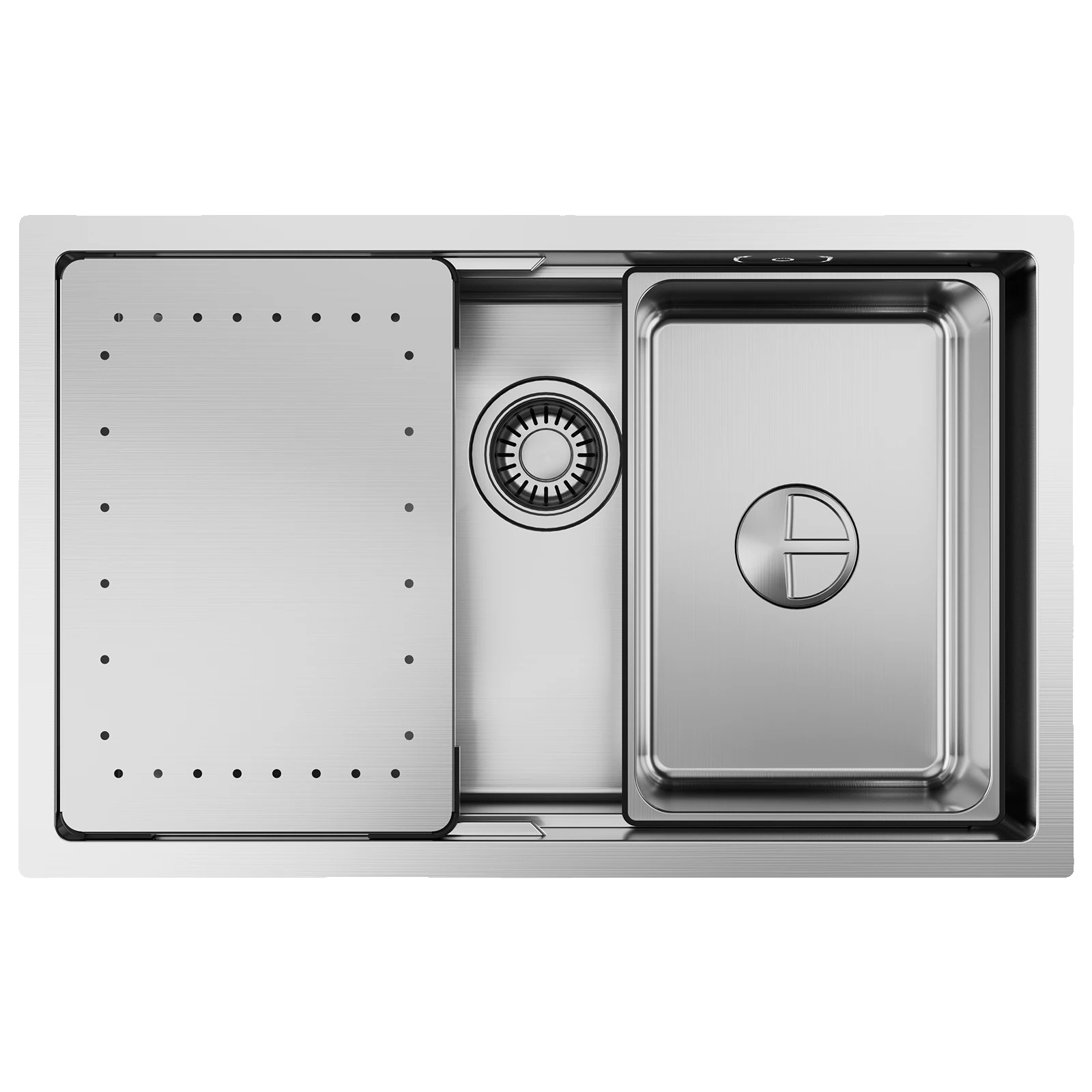 Küchenspüle, Edelstahl, Mehrfachmontagekompatibilität, Gebürsteter Edelstahl