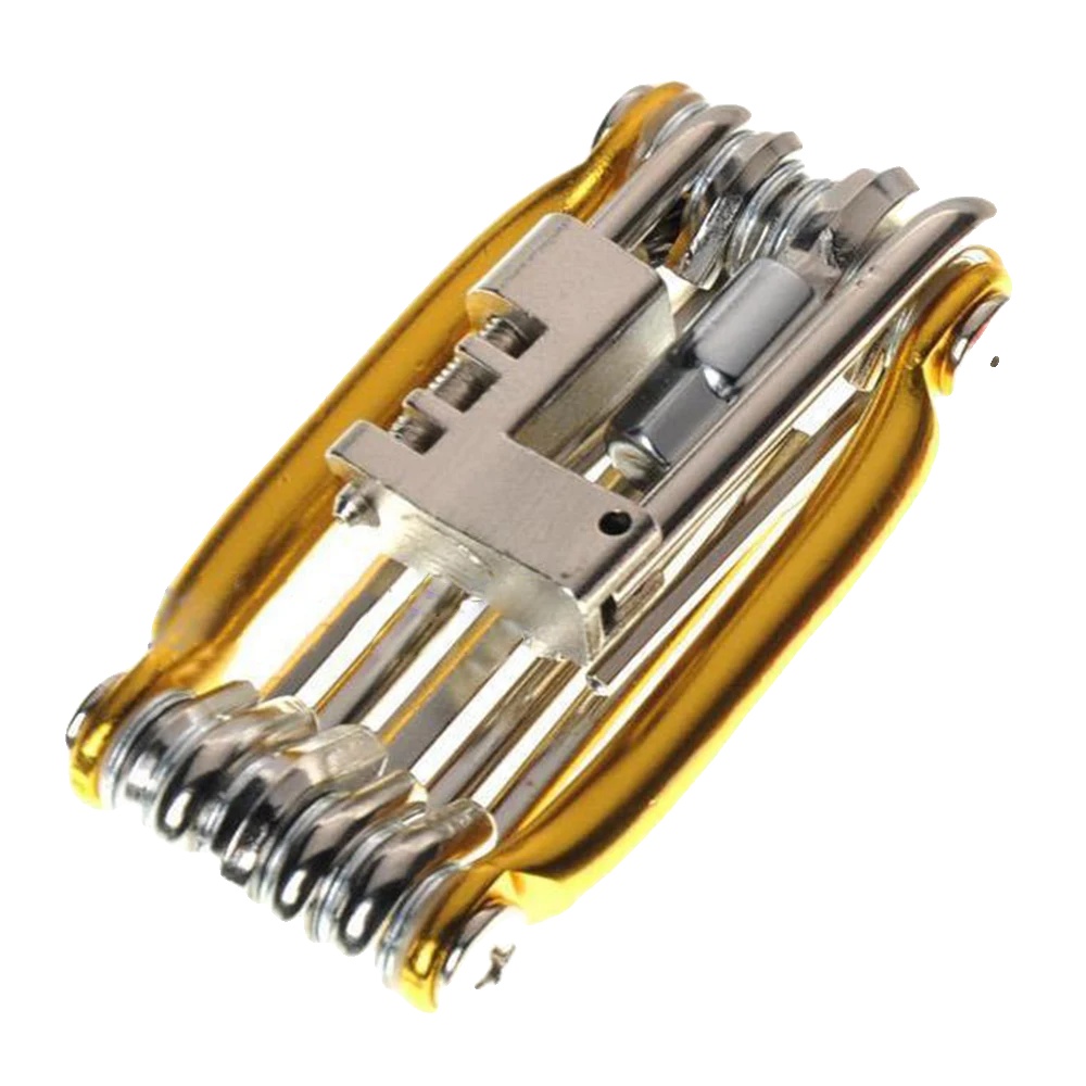 Fahrrad-multitool, 11-in-1-funktionalität, Tragbares Design, Gold