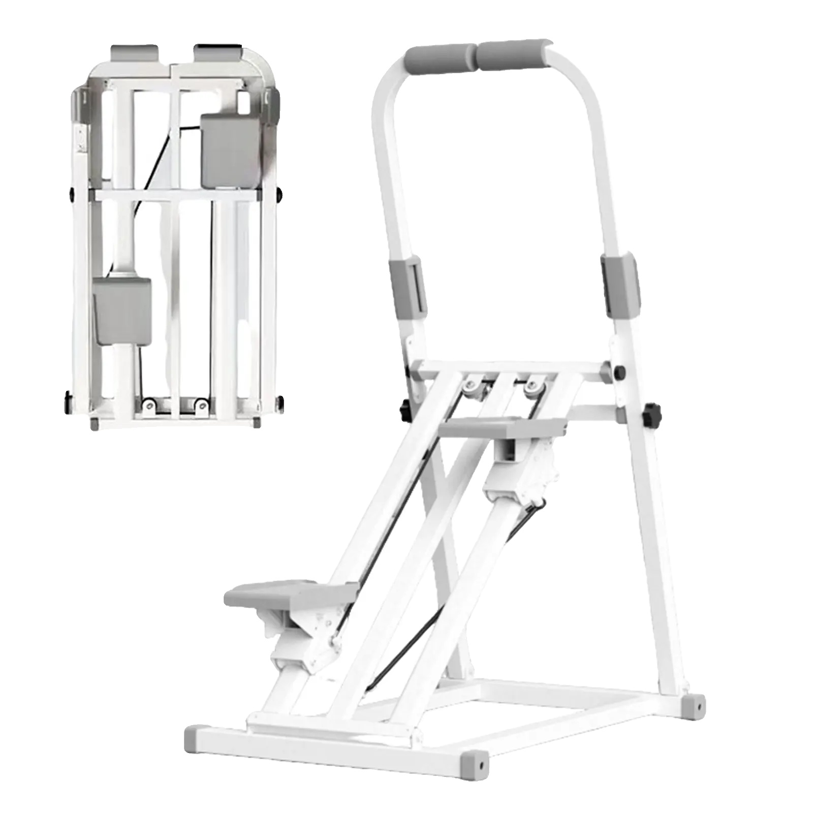 Vertikale Klettermaschine, Verstellbare Neigung, Kompaktes Design, Silber