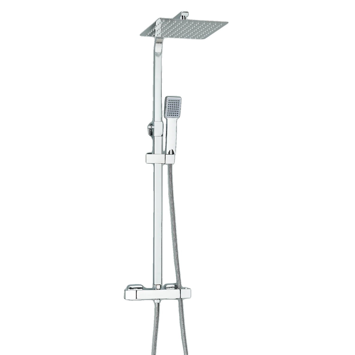Duscharmatur Set, Duale Handhabung, Thermostatsteuerung, Chrom