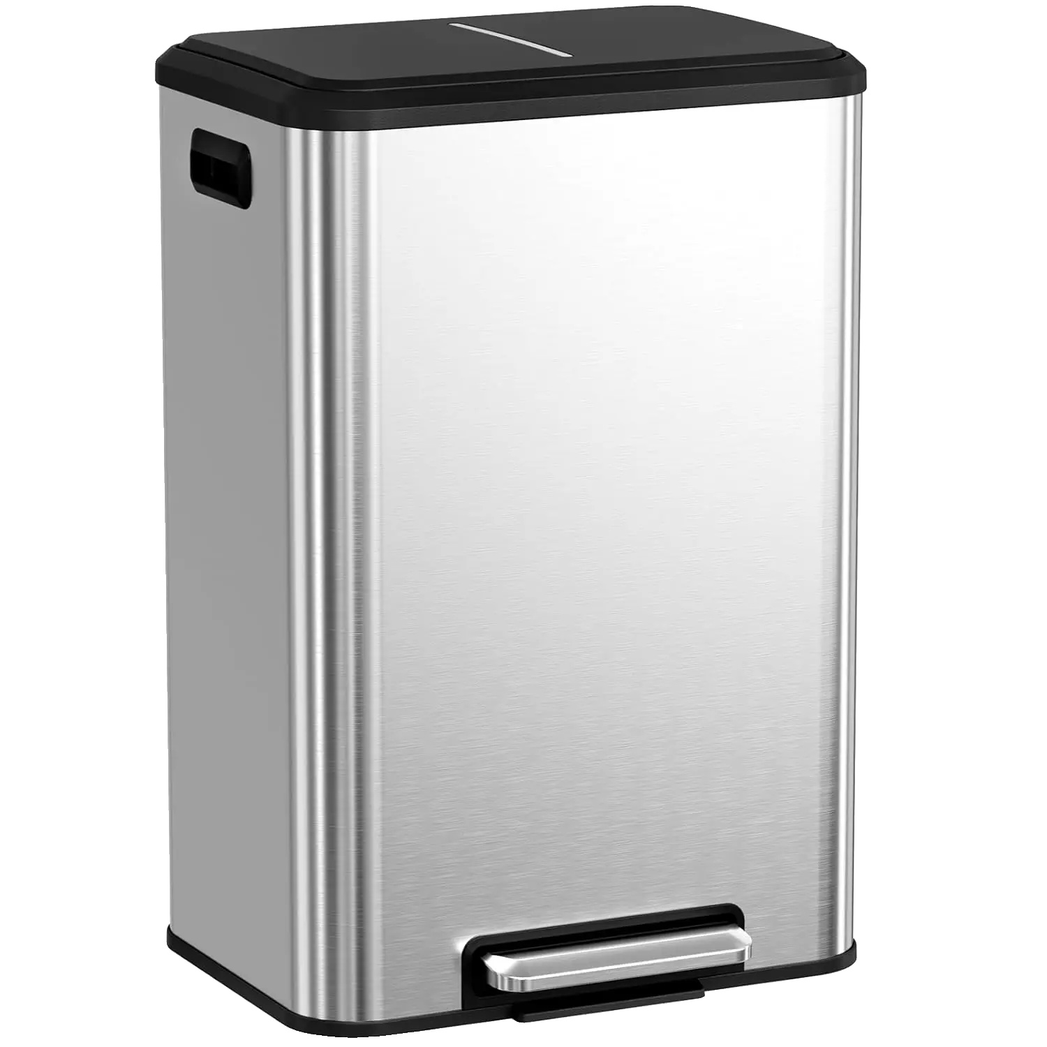 Mülltonne, 40l Fassungsvermögen, Soft-close Deckel, Silber