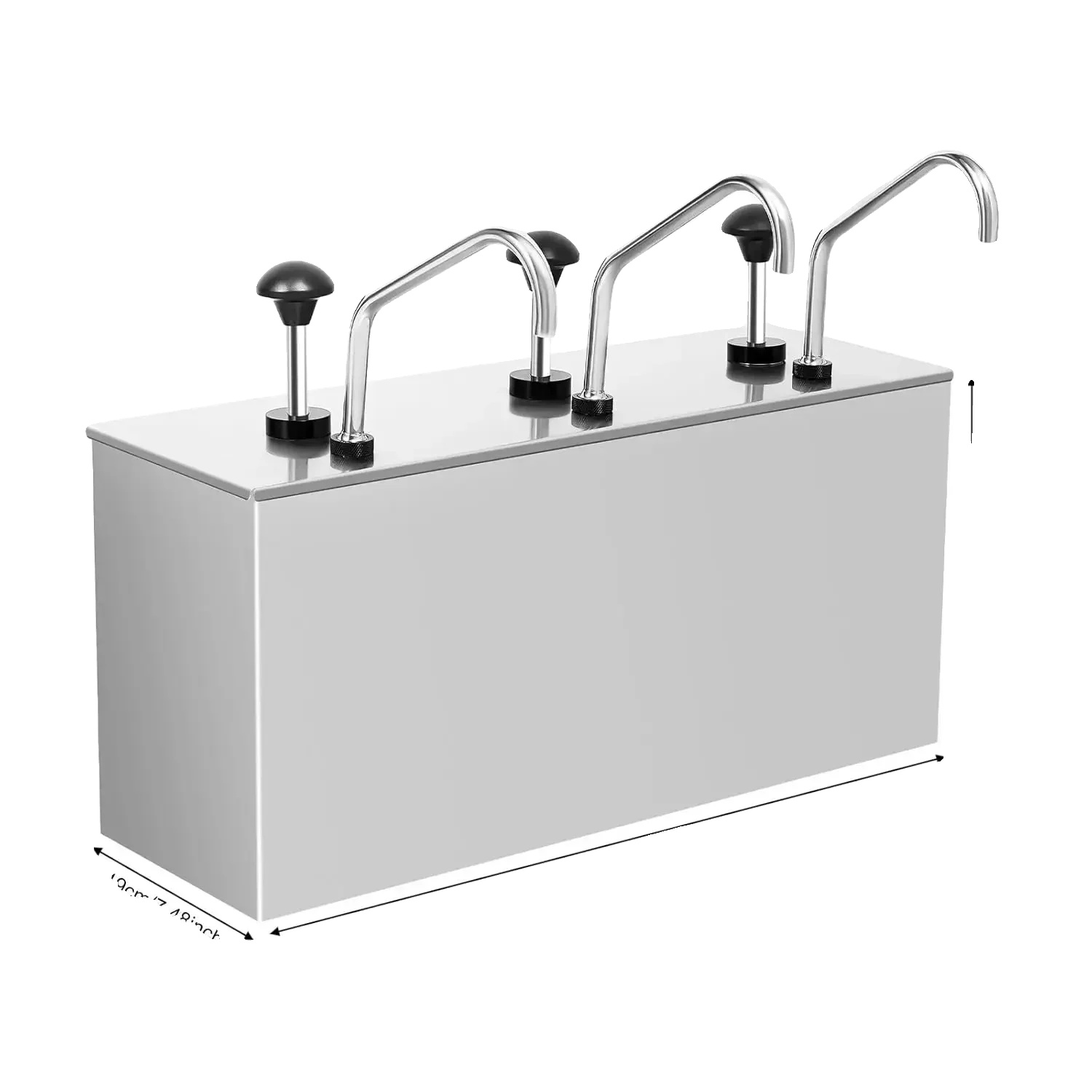 Soßenspender, Edelstahl, 3 Pumpenköpfe, Silber