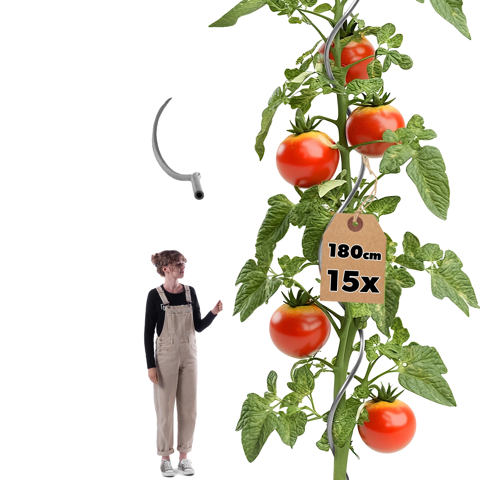 Spiral Pflanzenstütze, Aluminium Material, 180 Cm Höhe, Geeignet Für Tomaten Und Gurken, Leicht, Stabiles Design