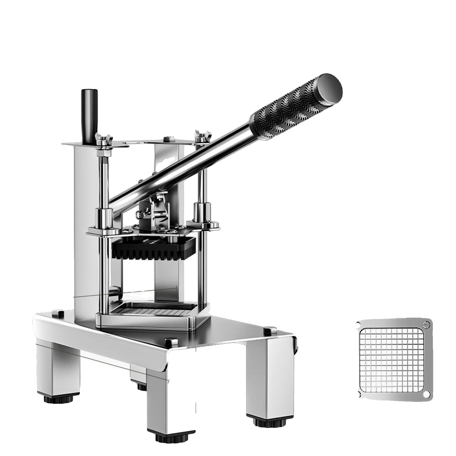 Pommesfrittschneider, Edelstahl, Ergonomisches Design, Silber
