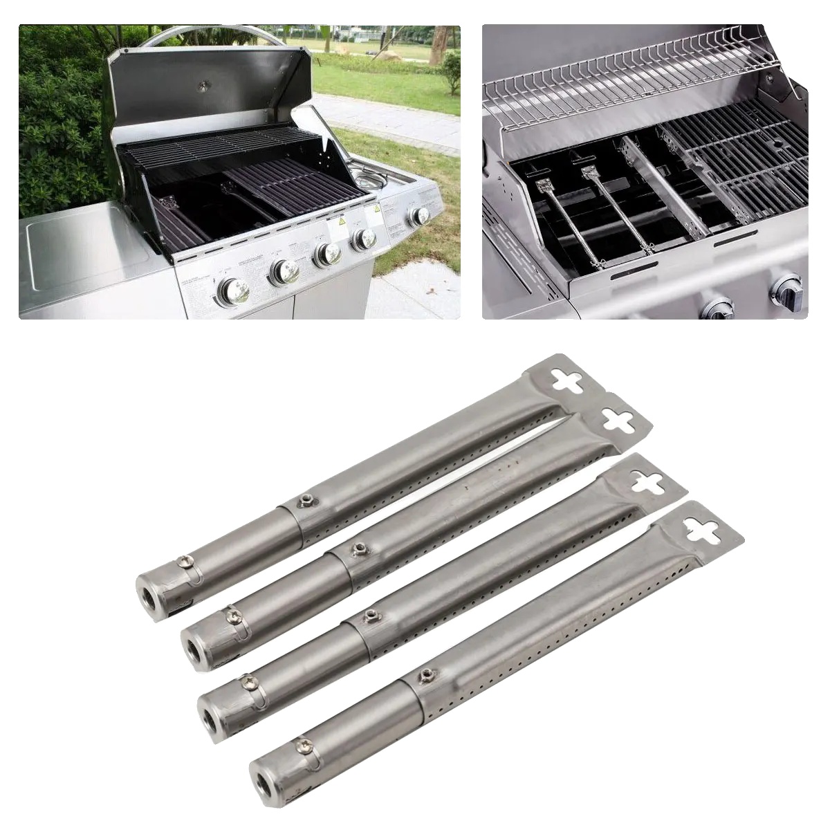 Bbq Grillbrenner, Edelstahl, Verstellbare Rohrlänge, Geeignet Für Gasgrills, Hohe Hitzebeständigkeit, Ersatzbrennerrohre