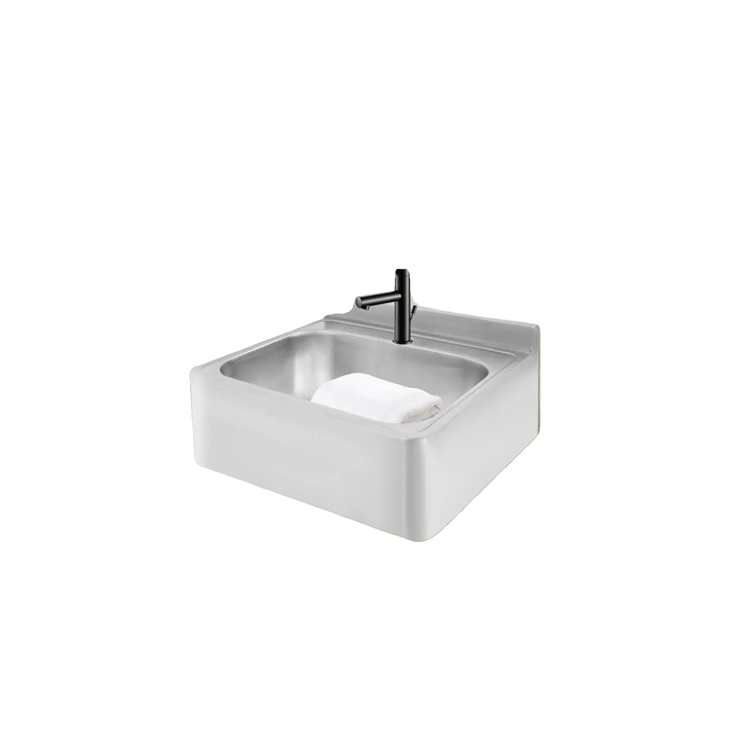 Waschbecken, 304 Edelstahl, Wandmontage-design, Silber
