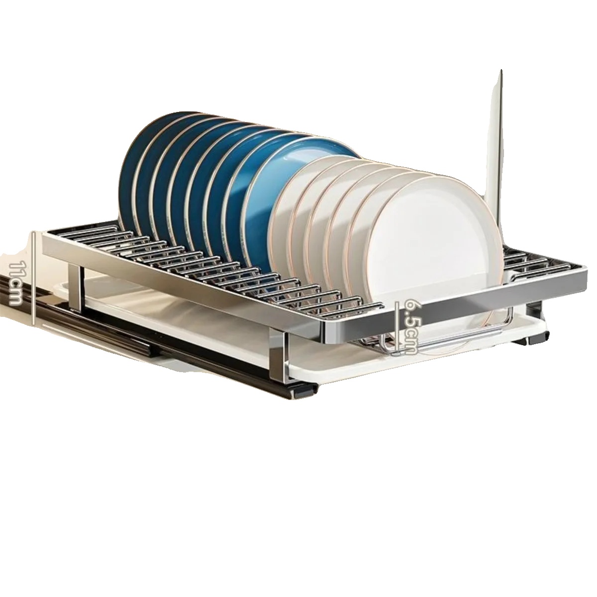 Geschirrabtropfgestell, Ausziehbares Design, Platzsparende Organisation, 1 Stück