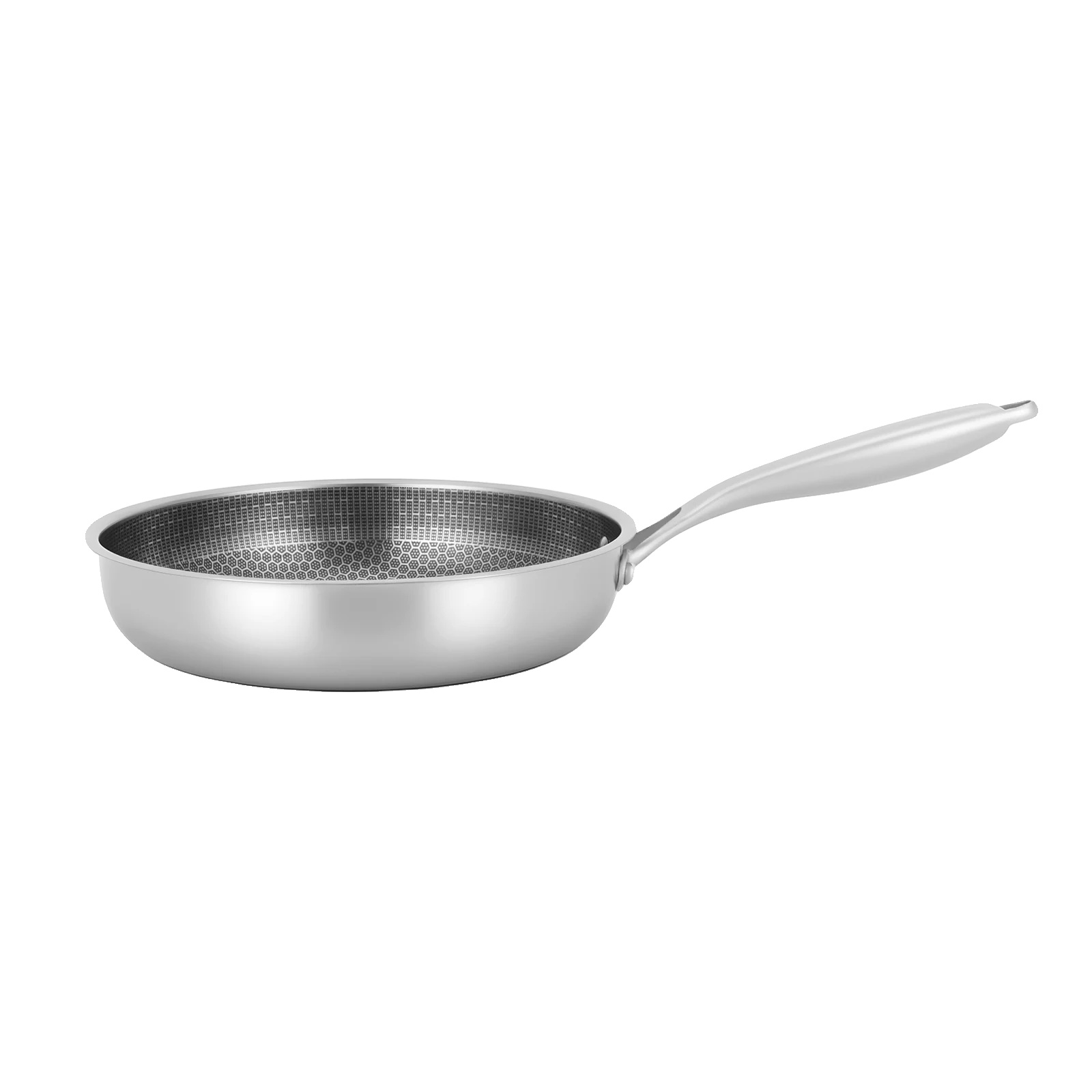 Bratpfanne, Antihaftbeschichtung, Edelstahl, Silber