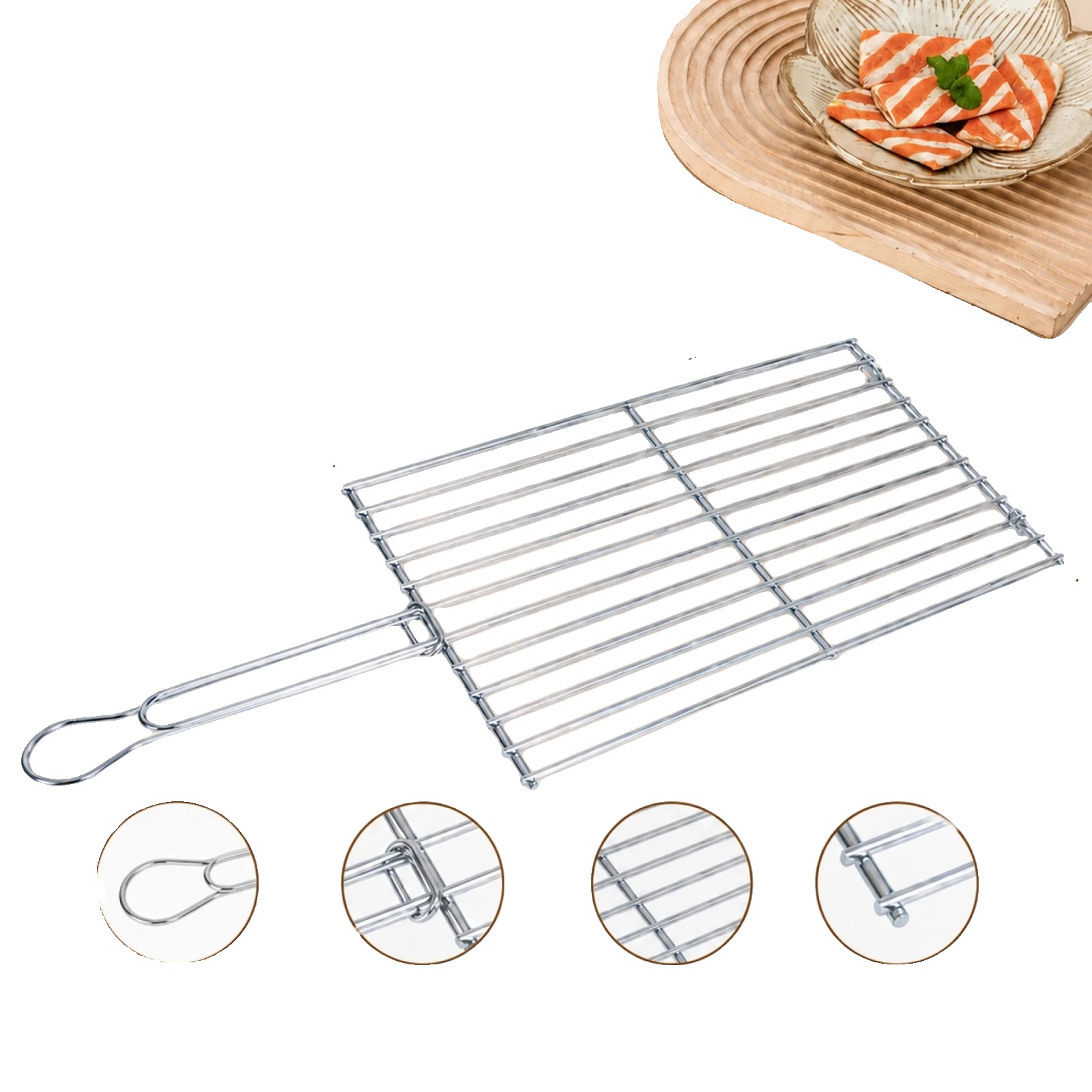 Grillrost, Langlebiges Metall, Ergonomisches Design, 63x 30x 2cm.
