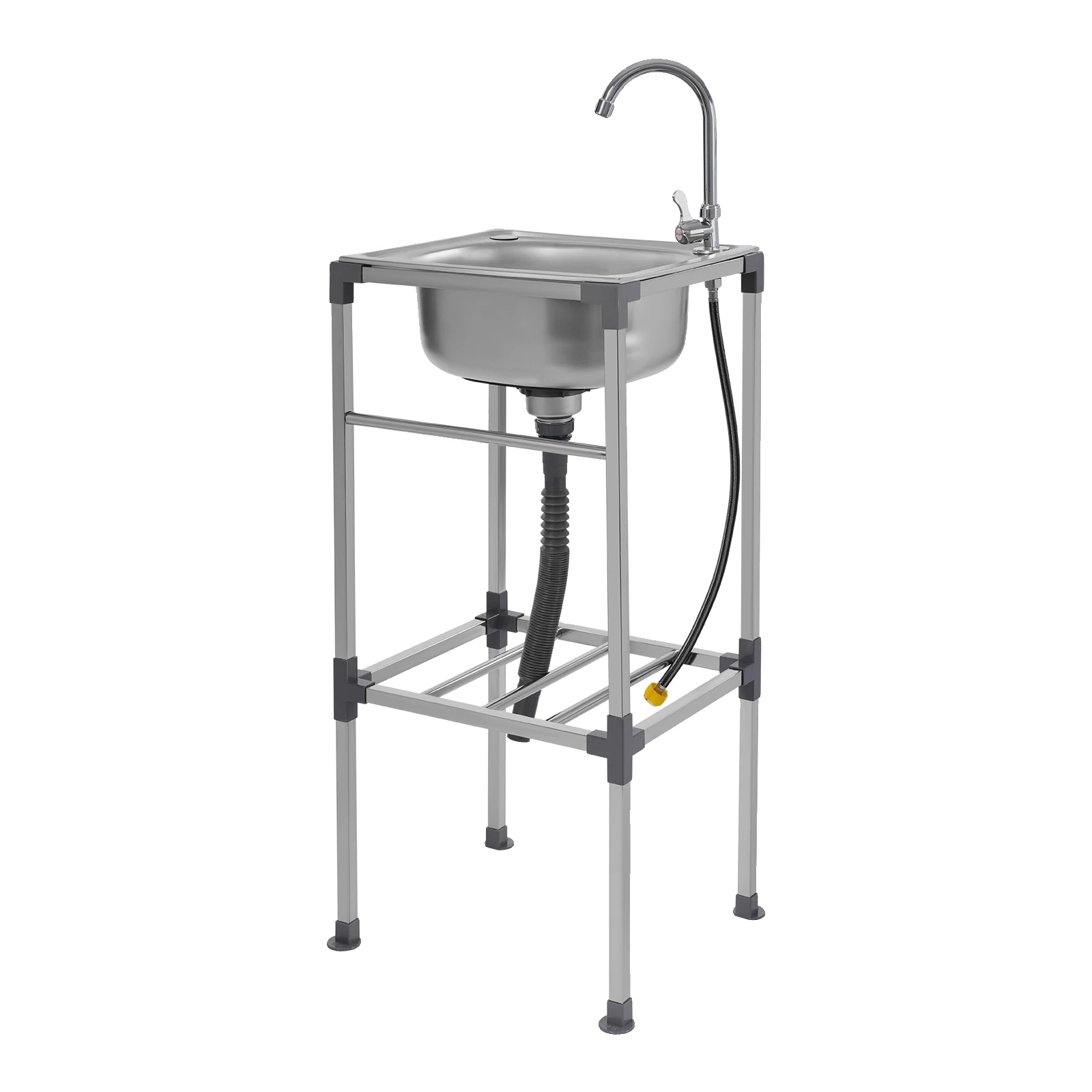 Waschbecken, Edelstahl, Schnellentwässerung, Silber