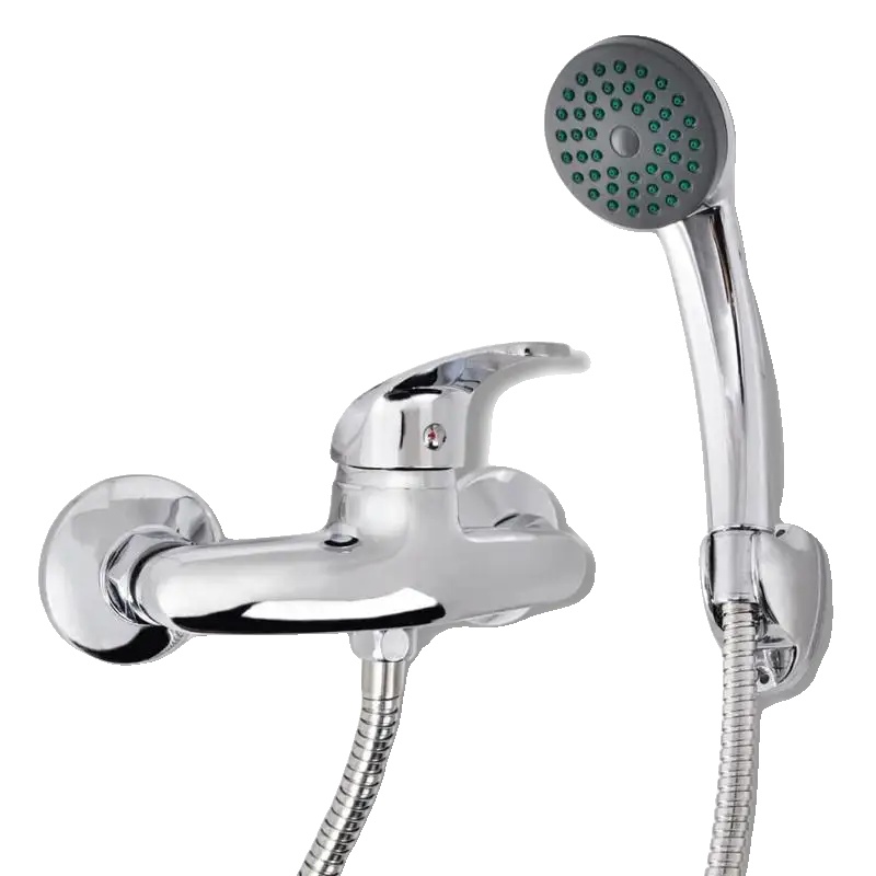 Duscharmatur Set, Edelstahl, Verstellbare Höhe, Silber