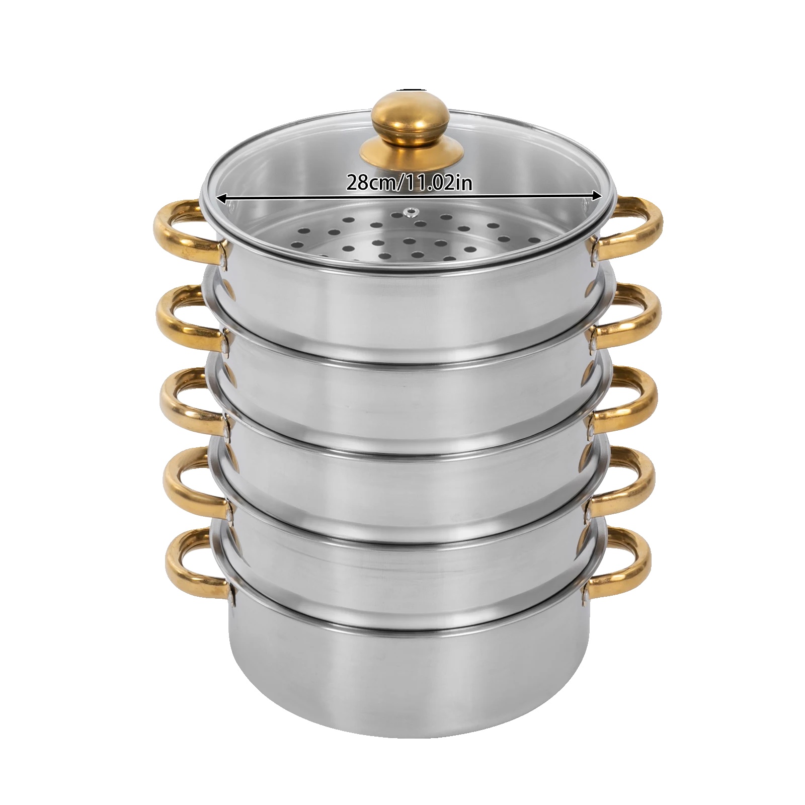 Dampfer, 5 Ebenen, Edelstahlkonstruktion, 30cm